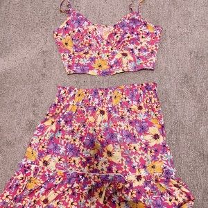 Floral top and skirt set